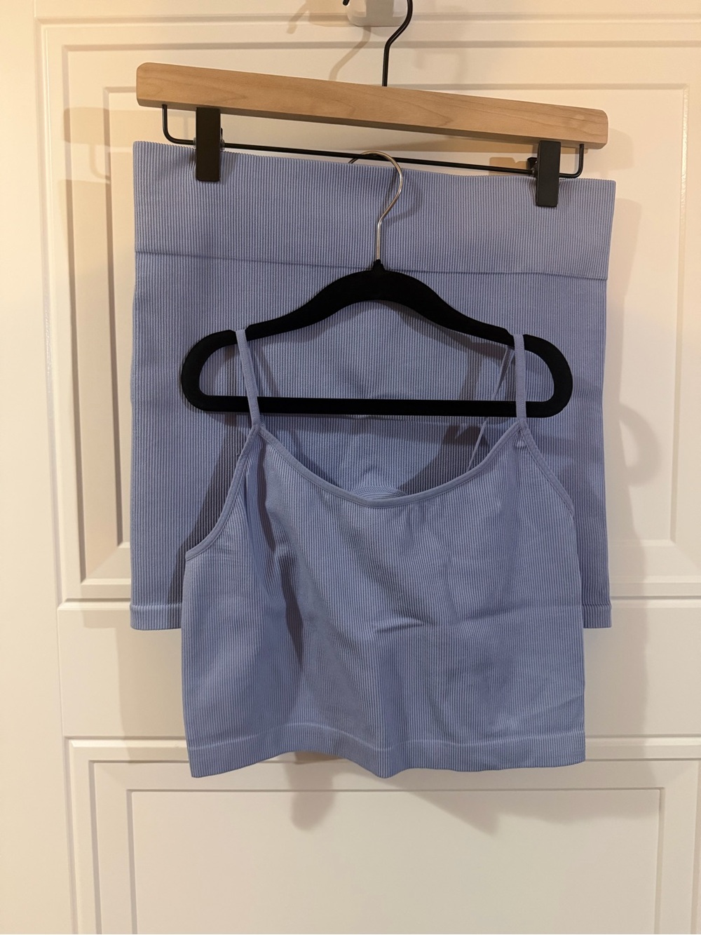 wild fable Light Blue Ribbed Cami Top in size M with matching shorts in size L